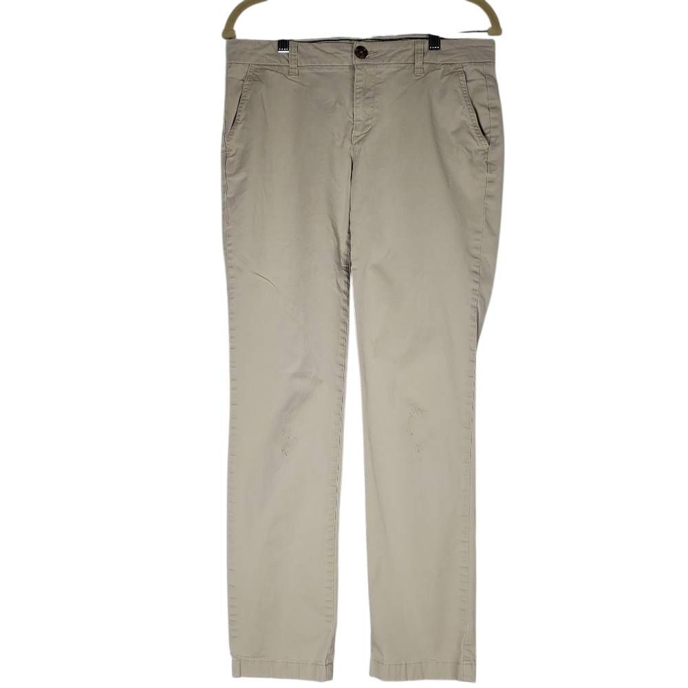 Tommy Hilfiger Flat Front‎ Mid-rise Slim Straight Leg Chino Pants Khaki Size 6
